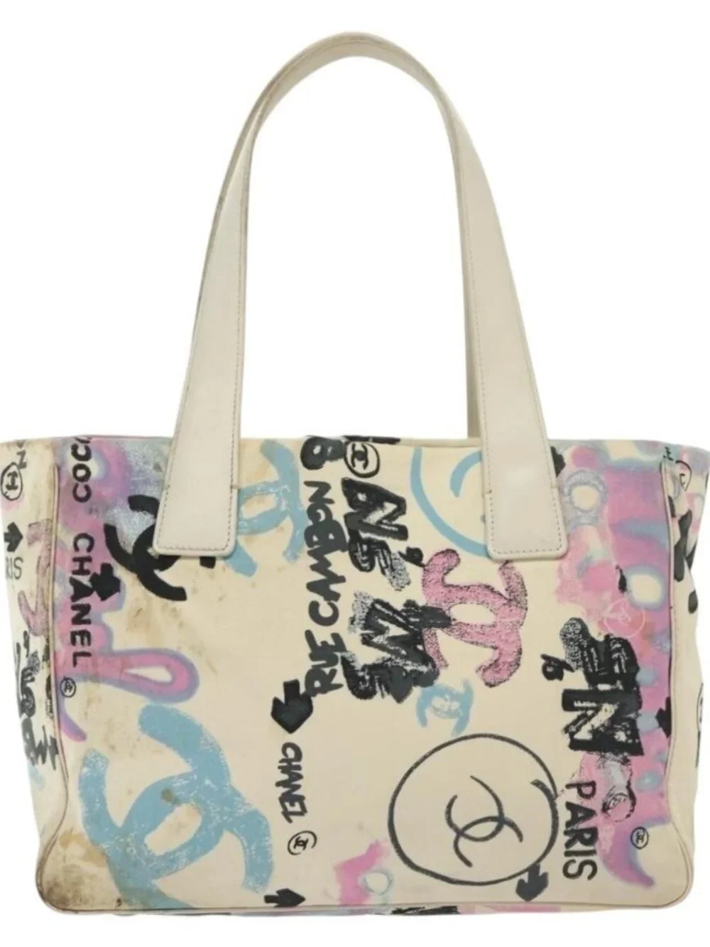 CHANEL New Travel Line Bag Canvas Hawaii Limited White Silver CC Auth 140490